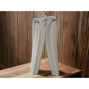Ladies Zac & Rachel Petite Cream Belted Dress Pants Women's Size 8P